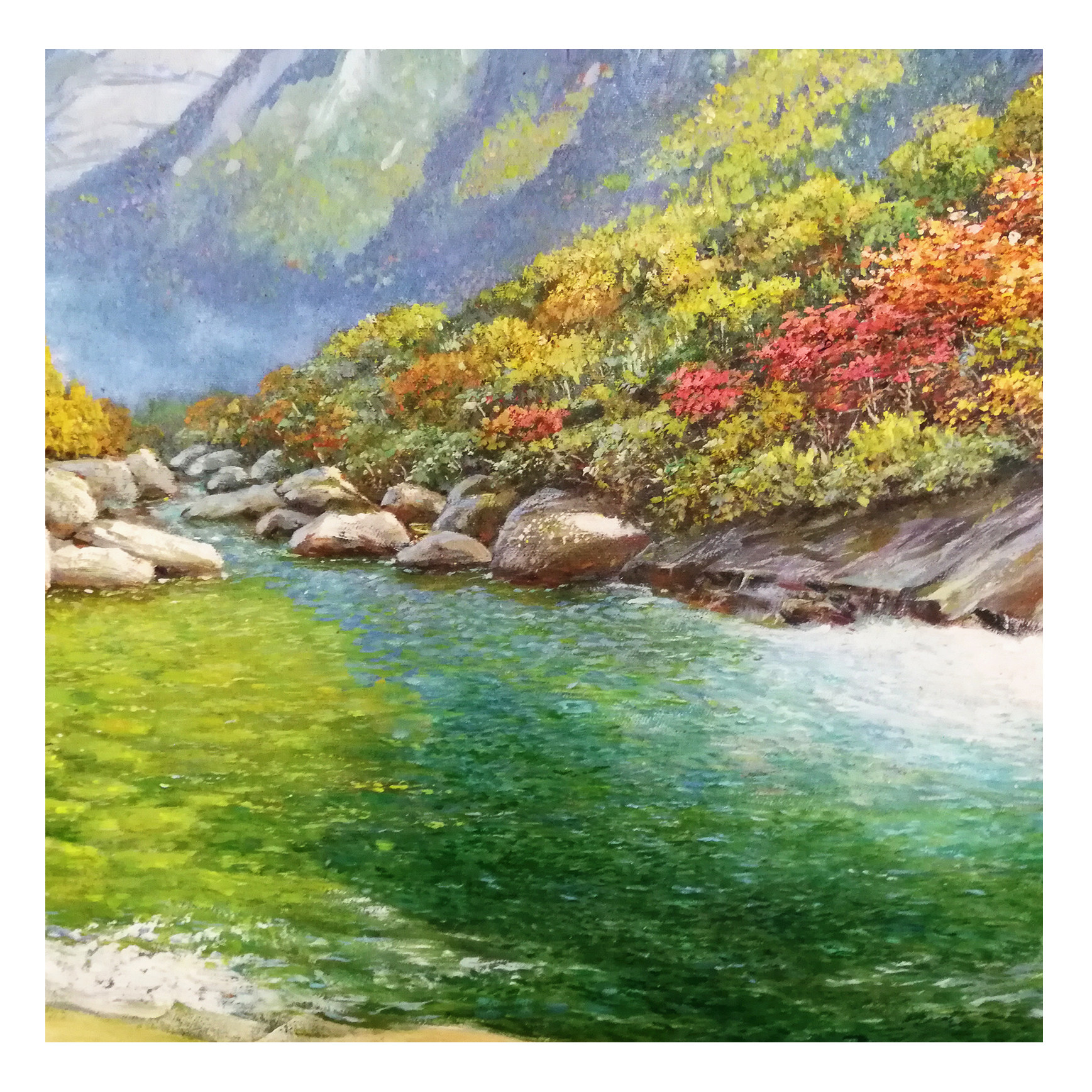 (朝鲜)功勋艺术家 金哲《壮丽河山》平壤美术大学 星朝画廊