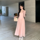 alex stevens吊带连衣裙女夏季海边修身长款a字裙法式收腰长裙子