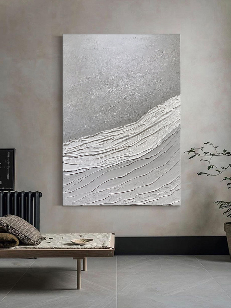 原创侘寂风油画现代简约客厅装饰画北欧餐厅玄关背景墙挂画壁画