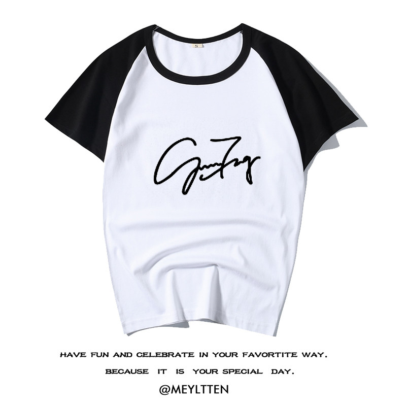 gem邓紫棋烫金签名帖短袖2017 t恤