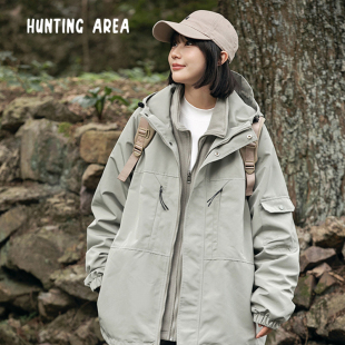 Hunting Area三合一户外冲锋衣秋冬季新款登山服棉衣外套男女同款