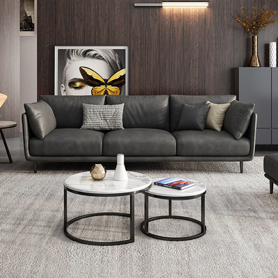 帕沙曼真皮沙发意式小户型北欧头层牛皮现代简约客厅三人位四乳胶