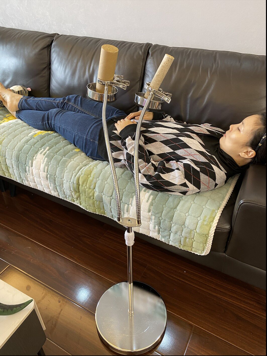 艾灸架立式落地家用雷火灸器具艾灸架悬灸架懒人固定架艾条支架子