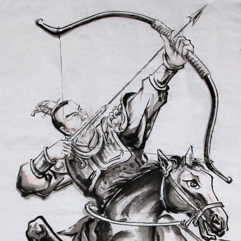 张砚钧《弯弓射大雕》