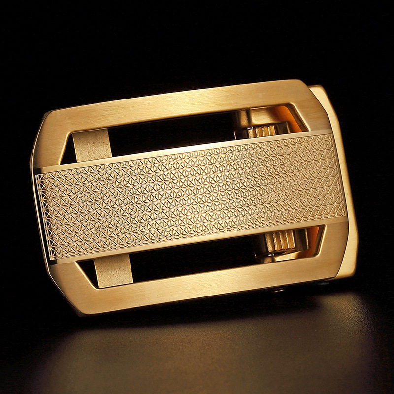 不锈钢无牙无孔自动扣头高档皮带扣男士腰带卡子纯钢裤带头35cm