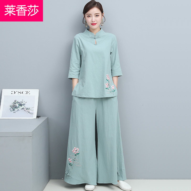 中式唐装禅修居士服瑜伽服套装女中国