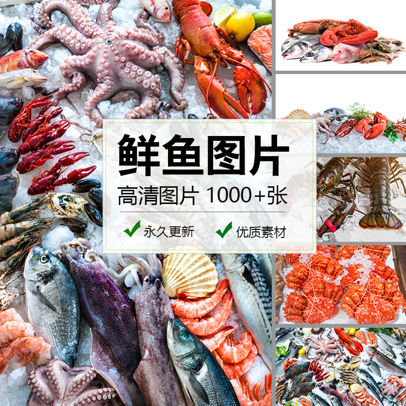 高清海鲜市场生猛海鲜活海鲜高清图水产海鱼大图片超市设计素材
