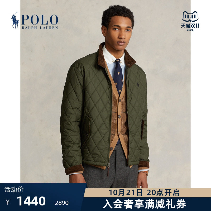 ralph lauren/拉夫劳伦男装 经典防沾水绗缝夹克rl17380 实付1440元