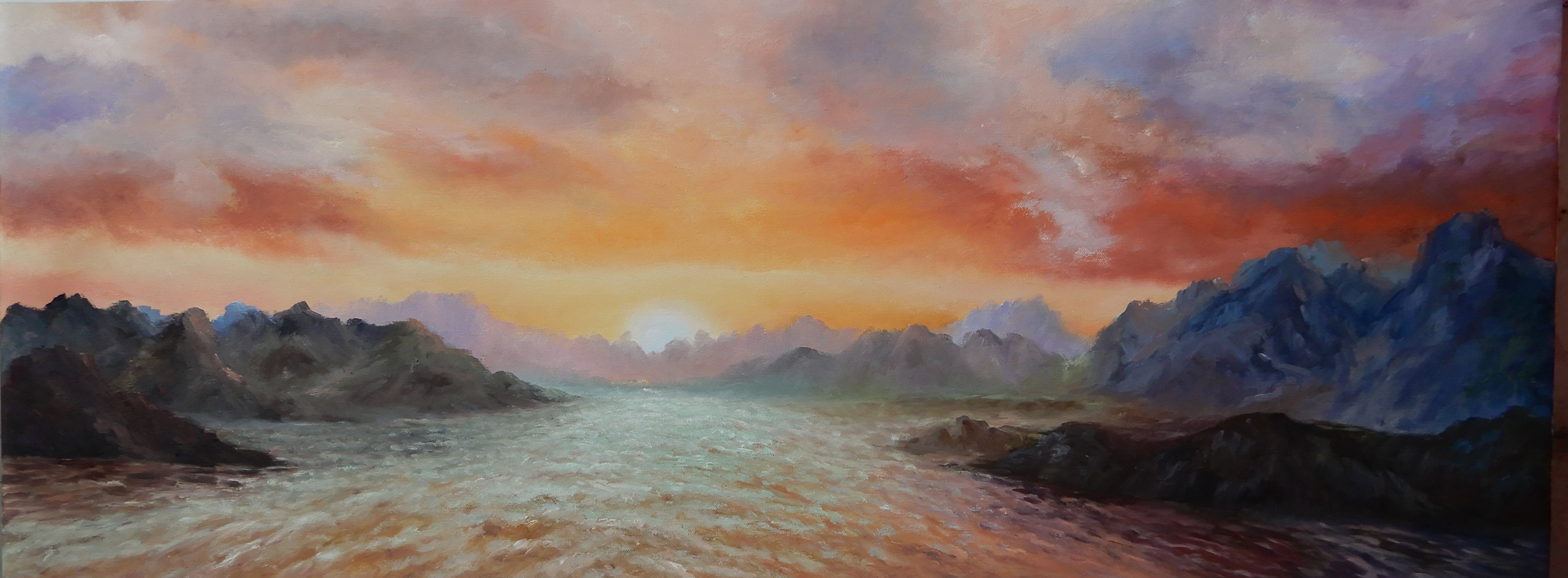 周卫林《日出东方》大尺幅原创布面油画