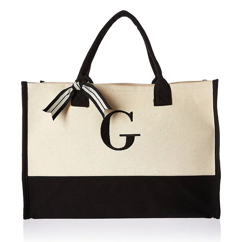 A-Z  Totes bag Fashion  Tote Letters Flower Portable Beach S