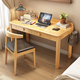 小户型实木书桌家用长70/80/90/100CM办公电脑桌卧室学生写字桌椅