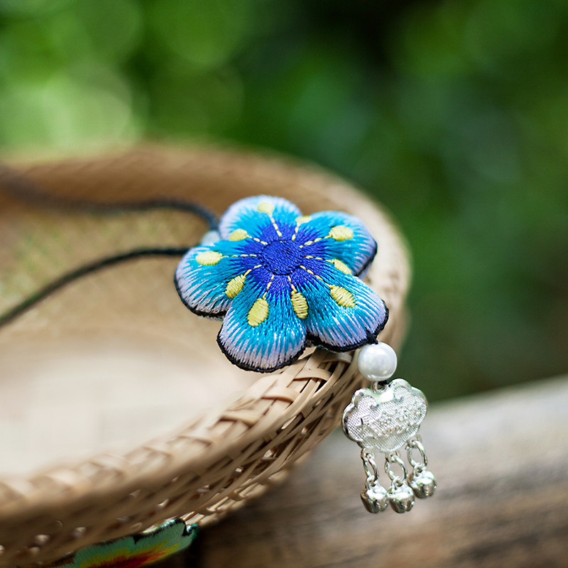 酉州苗绣刺绣民族风复古平安银锁