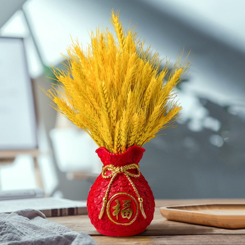 黄金麦穗干花装饰摆件小麦大麦花束开业花篮桌面插花瓶客厅摆设