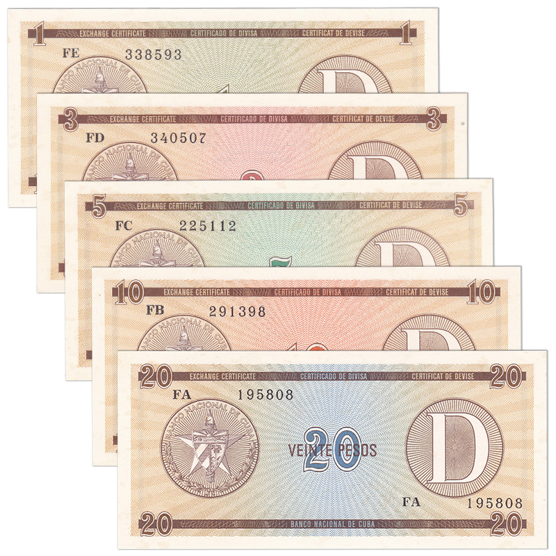 古巴5枚/张(1-20比索)纸币套币 D系列 外汇兑换券 ND年份 全新UNC在类目 珠宝/钻石/翡翠/黄金, K金首饰, 投资贵金属中 - 来自Buy2taobao.com提供专业的淘宝代购服务