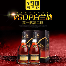 买1发2瓶洋酒法国原酒烈酒VSOP白兰地洋酒套装组合礼盒装送子弹杯