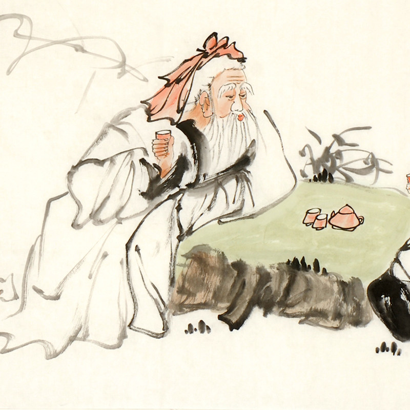 【直供周】白林《品茗图》之二