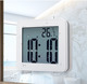 简约浴室吸盘防水静音时钟贴墙闹钟厨房钟计时电子温度计表防水
