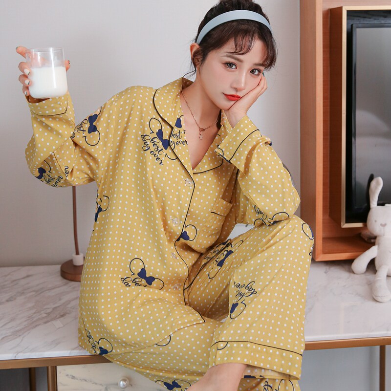 棉绸睡衣少女春秋开衫绵绸家居服春夏人造棉套装夏季薄款学生寝室