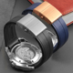 弧口硅胶表带适配美度MIDO领航者M026系列男款蓝色橡胶手表带22mm