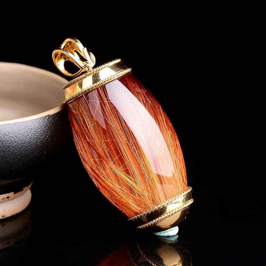 78克铜顺发晶18k金镶钻路路通桶珠 17.7克金镶嵌