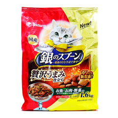 全国包邮 土猫宠物 新款日本Unicharm银勺鱼类蔬菜猫粮，1.6kg