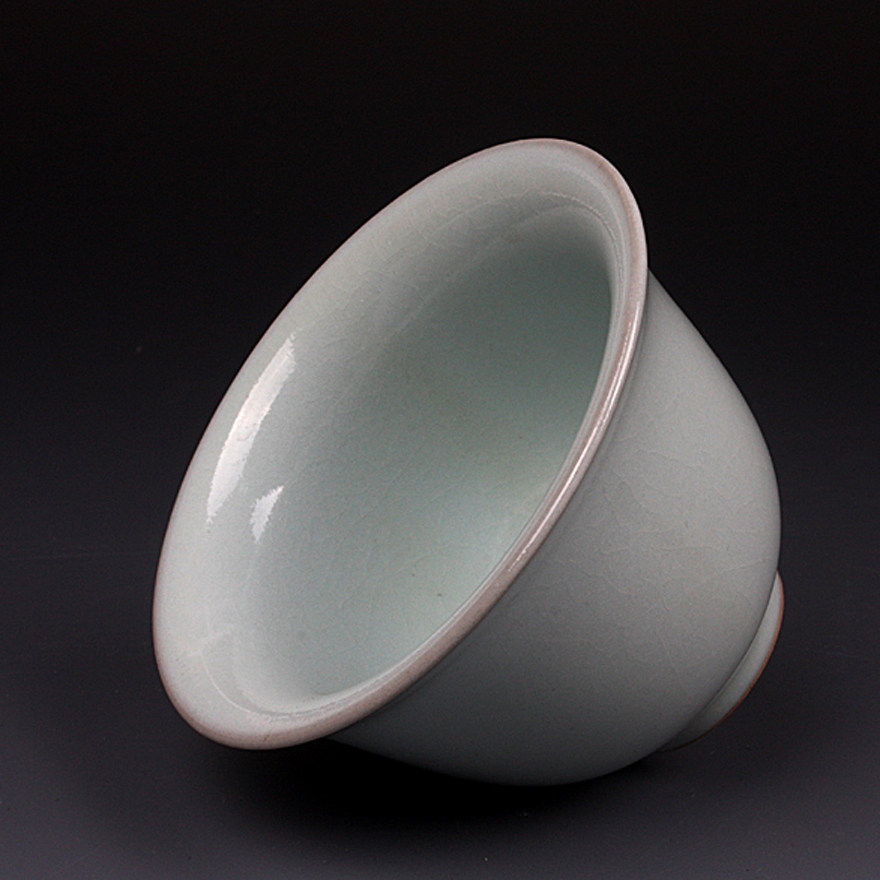 王振宇 汝瓷月白单杯主人杯 河南省陶瓷艺术大师 原产地汝窑精品