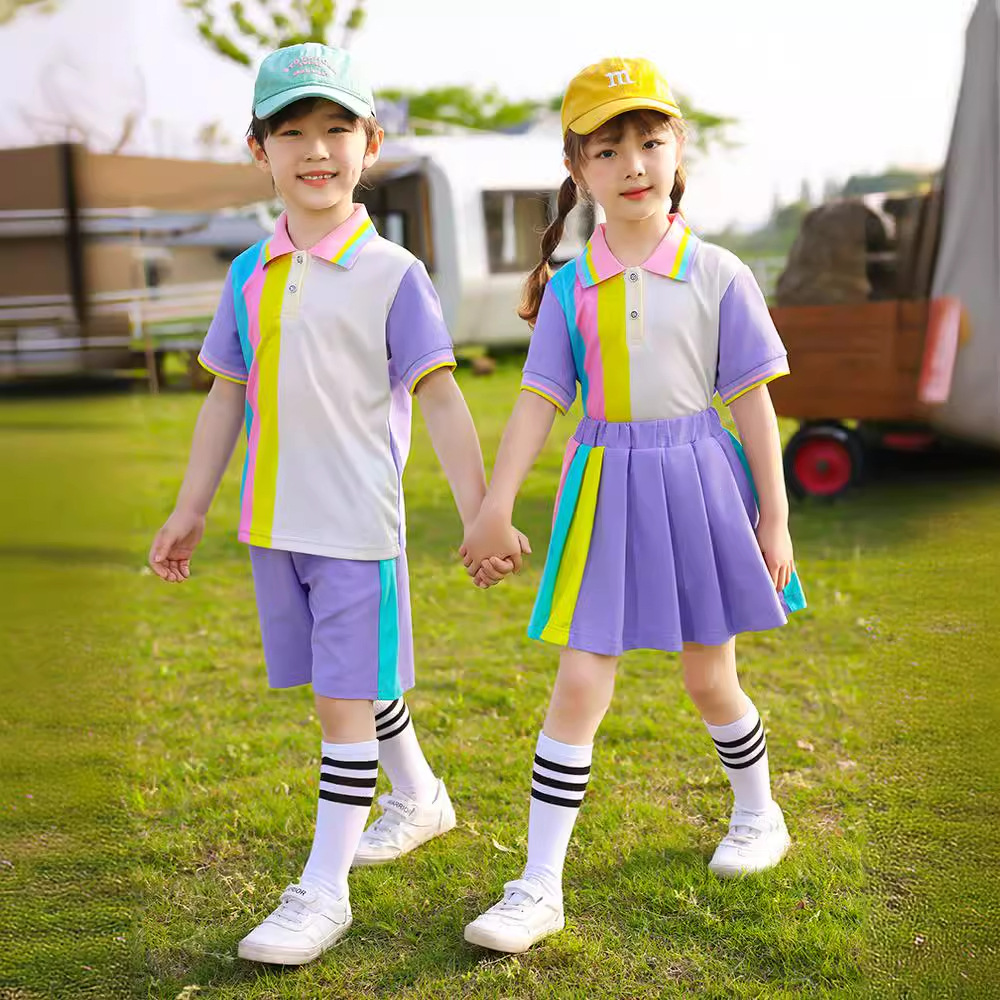 幼儿园园服夏季新款六一表演服啦啦队服小学生套装运动套班服校服