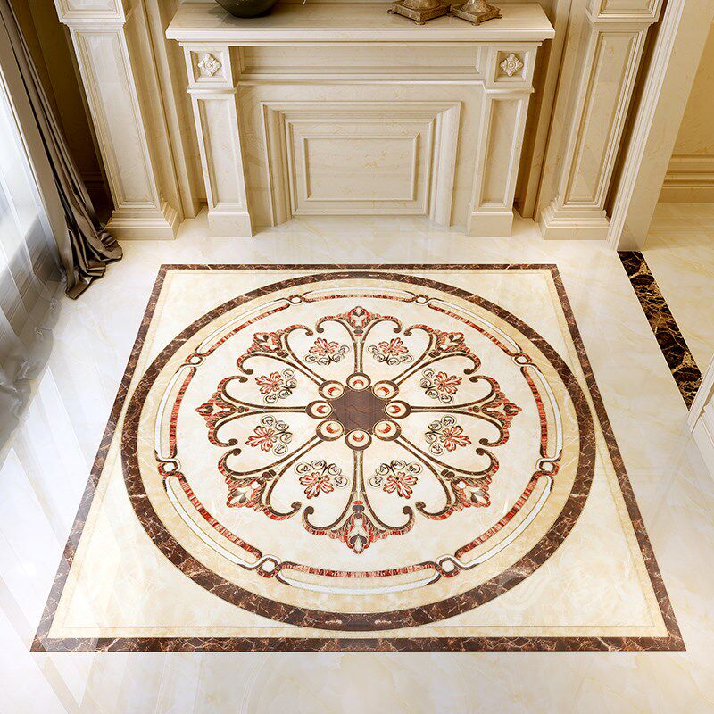 唐梦欧式地板砖瓷砖入户玄关地砖拼花客厅微晶石餐厅地面造型拼图