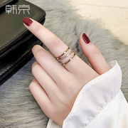 Hanjing multi-layer ring female ins diamond index finger ring does not fade fashion personality net red titanium steel ring jewelry