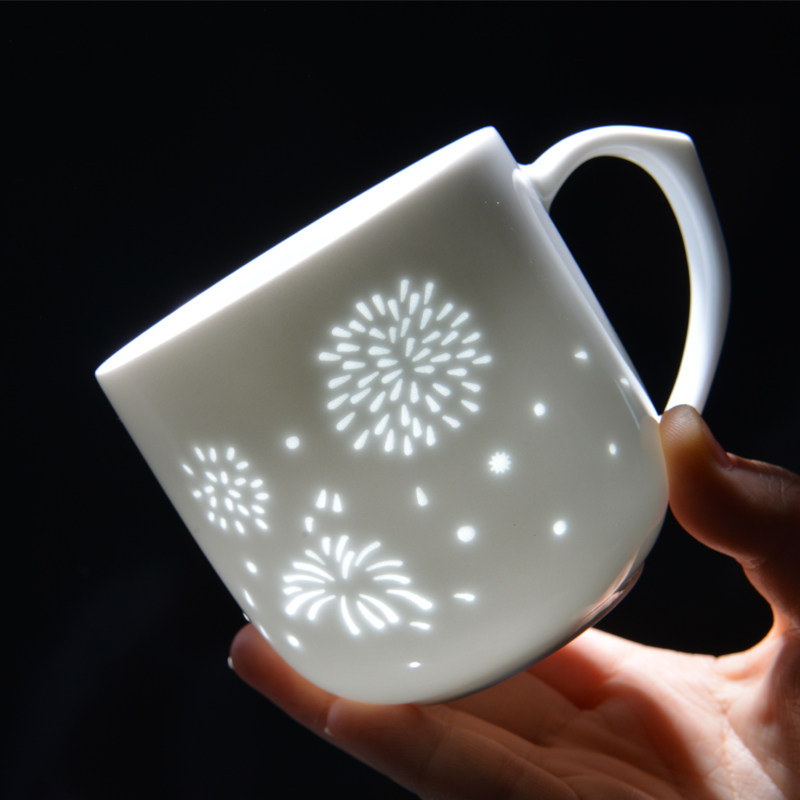 陶溪川 景德镇陶瓷马克杯大号茶杯情侣简约非骨瓷玲珑瓷 办公送礼