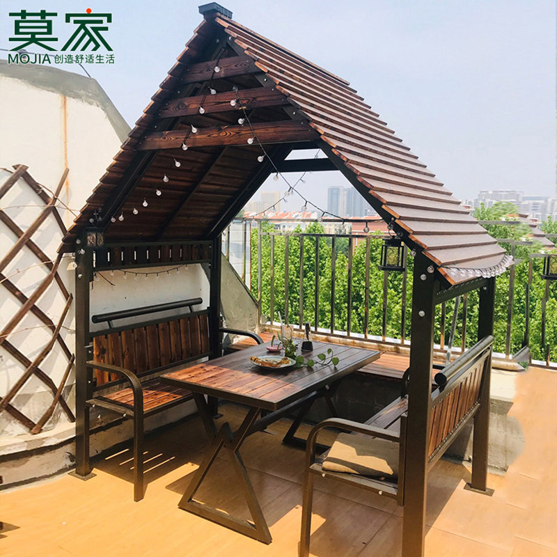 莫家户外凉亭小木屋庭院别墅实木花园农家乐景观民宿四角亭子移动