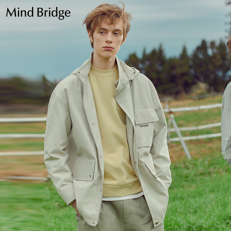mindbridge百家好春季新品工装夹克男装韩版休闲时尚外套mvjp2155