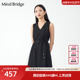 MindBridge 女士V领连衣裙夏季新款无袖气质中长显瘦a字裙