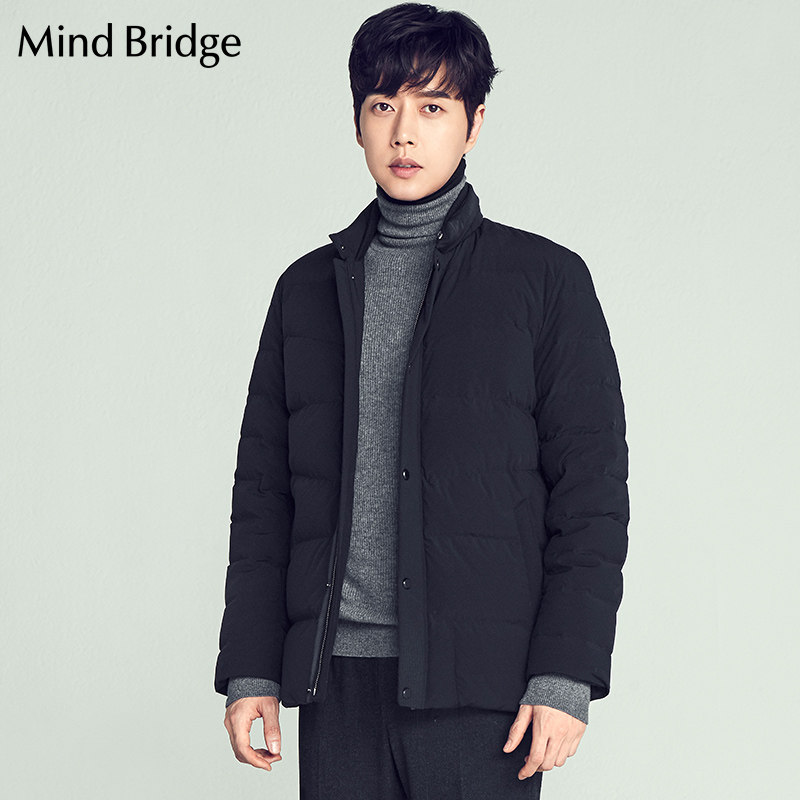 mind bridge百家好男装 韩版休闲修身男式羽绒服外套 mrdj810d