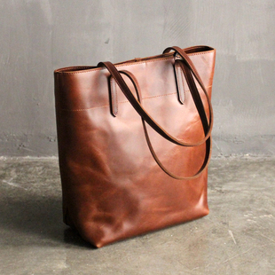 gucci tote bag材質 簡約設計大包頭層牛皮女包百搭瘋馬皮手提單肩包托特包真皮tote包 gucci童包tote