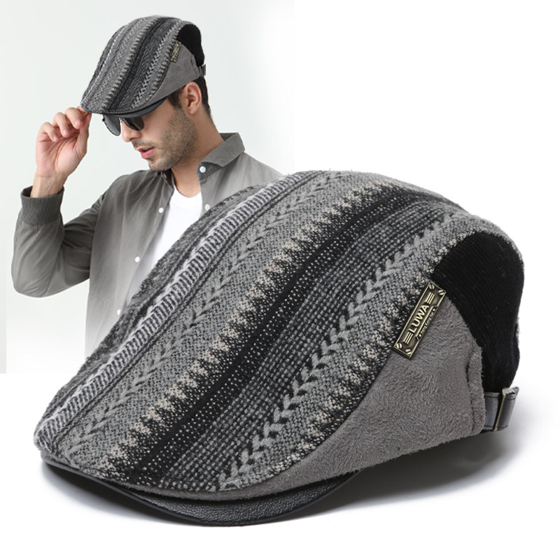 00折后价￥75名牌帽子男士平顶帽时尚个性狼头刺绣休闲百搭中年男帽