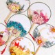 六一儿童节永生花团扇蒲扇干花diy材料包手工制作花材真花装饰品