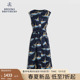 Brooks Brothers/布克兄弟女士24春夏新款航海风图案收腰连衣裙