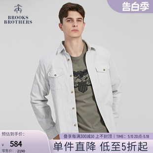 Brooks Brothers/布克兄弟男士美式灯芯绒长袖休闲衬衫式外套