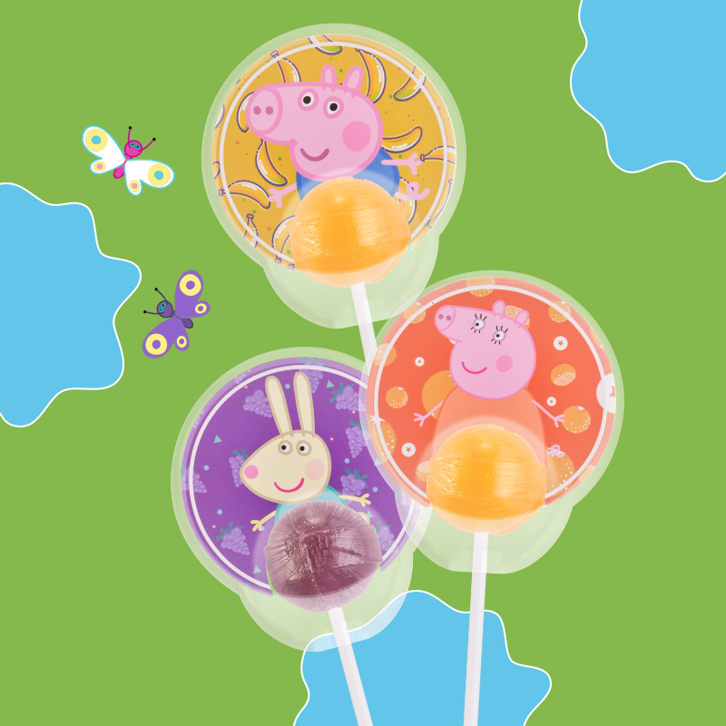 85度c x小猪佩奇系列棒棒糖18g×5支 卡通儿童零食糖果混合口味