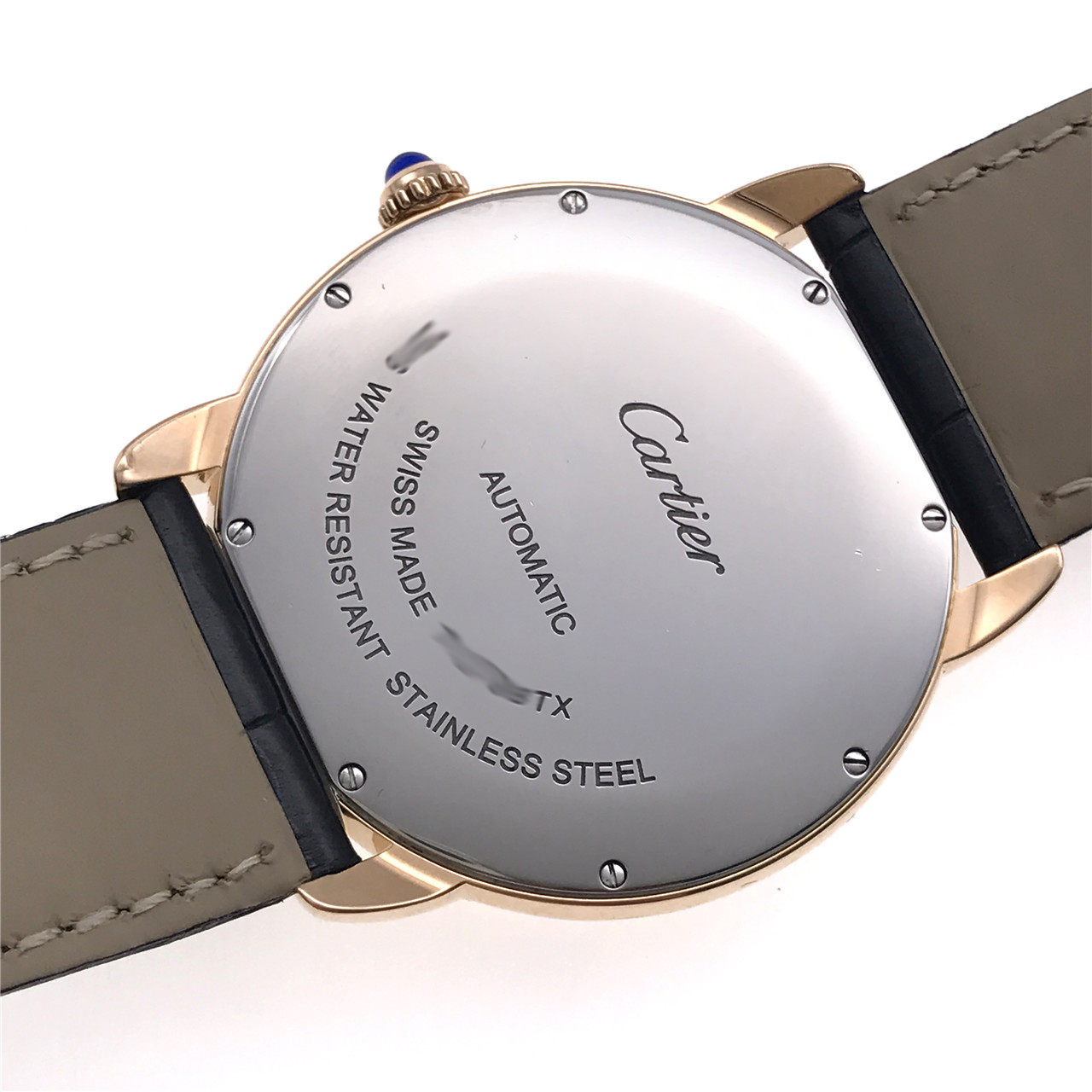 绝当[9.5新]卡地亚ronde solo系列后镶钻自动机械男表