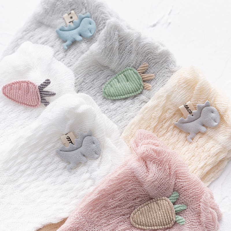 新生婴儿宝宝0-3-6个月夏季薄款网眼透气空调防蚊不勒腿长筒袜子