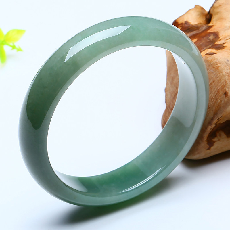 5】冰糯种深瓜皮绿平安镯 54.55克 ss2