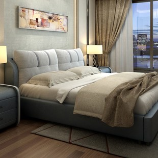 布艺床现代简约婚床可拆洗双人床1.8米储物软床主卧布床