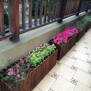 户外别墅庭院花园绿化实木头护栏栅栏围栏防腐木栏杆花台碳化木制