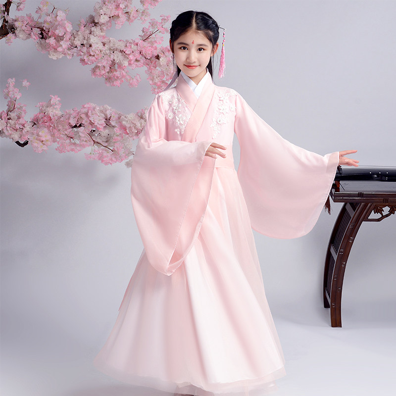 儿童古装汉服仙女飘逸公主超仙服装女小女孩中国风襦裙夏香蜜同款