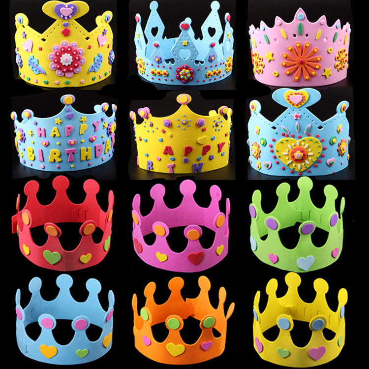 节头饰夏天生日潮宝eva立体贴画拼图diy手工制作皇冠太阳帽子优惠券