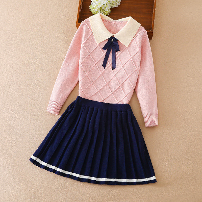 女童洋气套装裙秋冬款2022秋冬季儿童针织衫宝宝洋气半身裙两件套