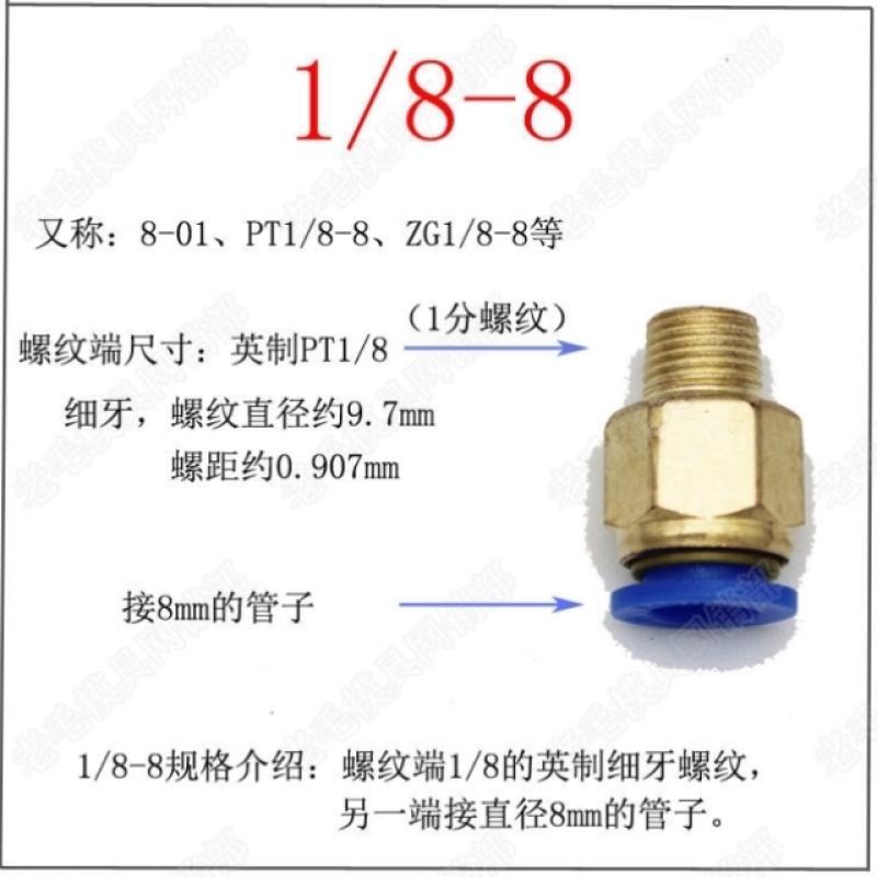 牙快接粗直嘴公制细镀螺纹牙直通接模具气管铜快速水英制