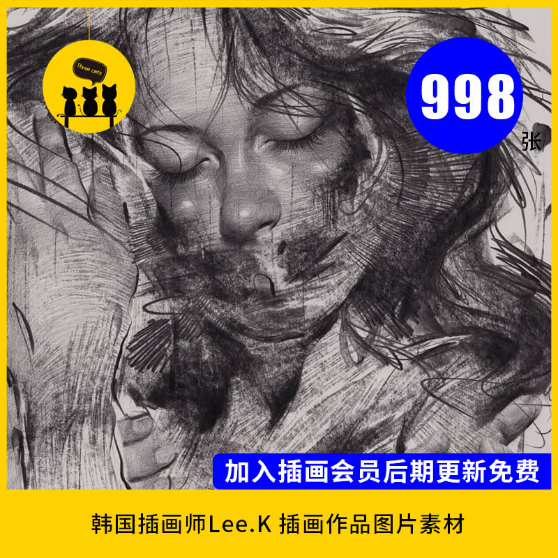 【1817】韩国插画师艺术家Lee.K作品图片素材电子版临摹参考